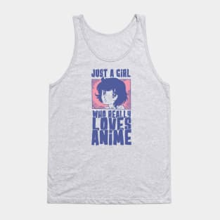 Just A Girl Who Really Loves Anime Otaku, Vintage Manga Fan Tank Top